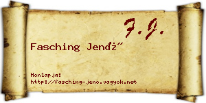 Fasching Jenő névjegykártya