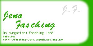 jeno fasching business card